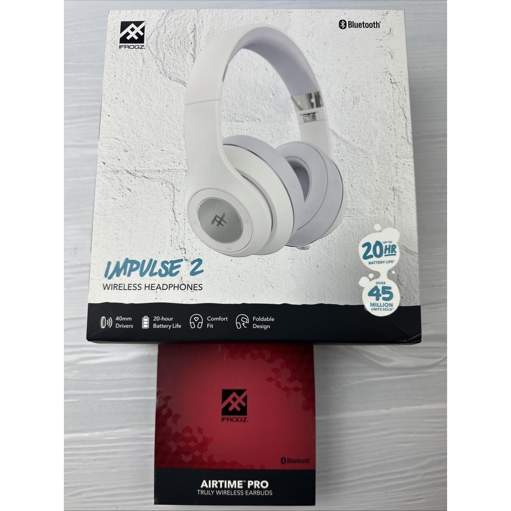 iFrogz Impulse 2 Wireless - Premium Headphones Long Battery Life Integrated Mic